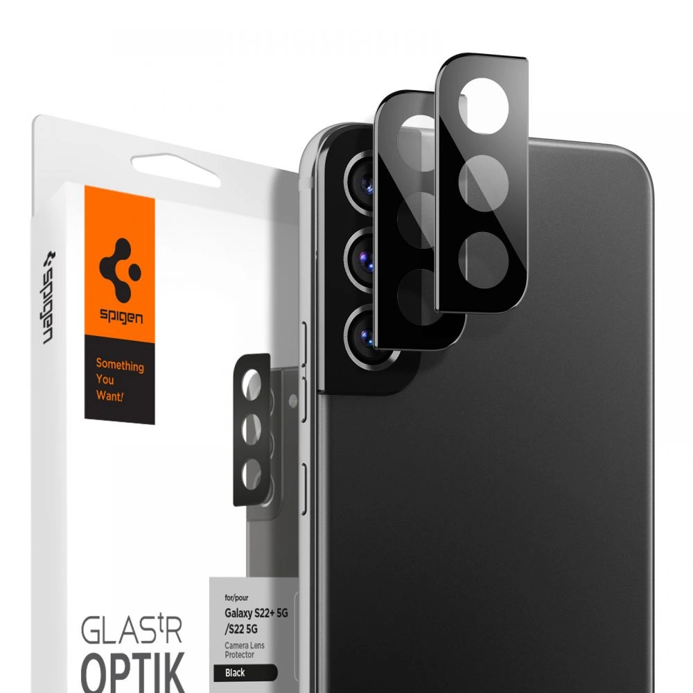 Hurtownia GSM - Szkło hartowane na aparat Spigen Optik Camera Lens Samsung Galaxy S22/S22+ Plus Black [2 PACK] - SPN2134BLK - {ean13} - Hurt