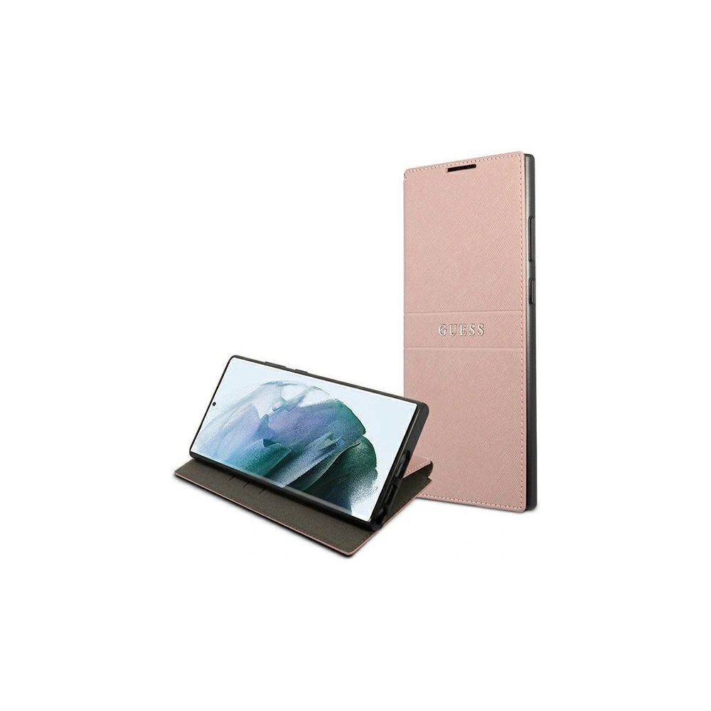 Hurtownia GSM - Etui Guess GUBKS22LPSASBPI Samsung Galaxy S22 Ultra růžový/pink book Saffiano Stripes - GUE1604PNK - {ean13} - Hurt