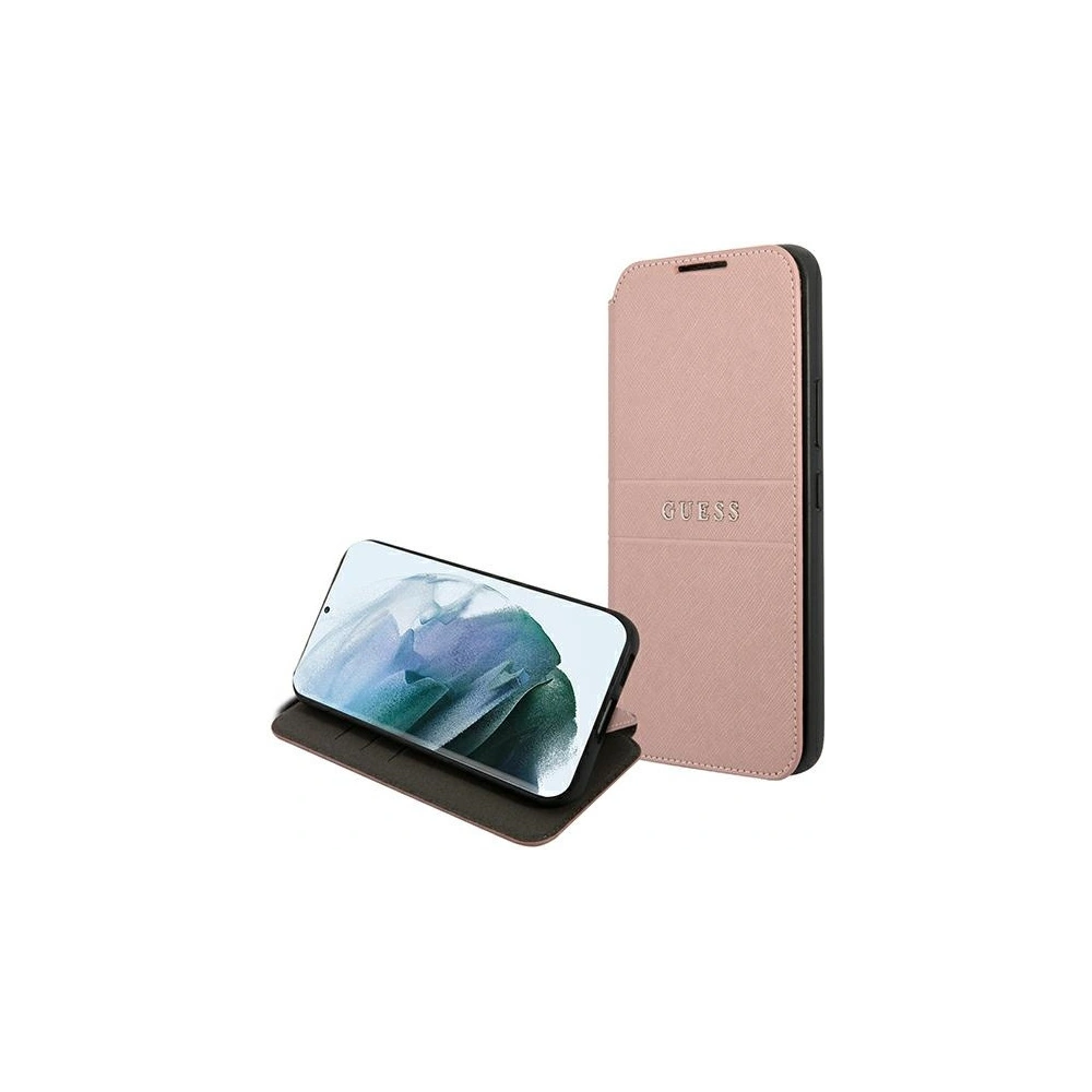 Hurtownia GSM - Etui Guess GUBKS22SPSASBPI Samsung Galaxy S22 różowy/pink book Saffiano Stripes - GUE1606PNK - {ean13} - Hurt