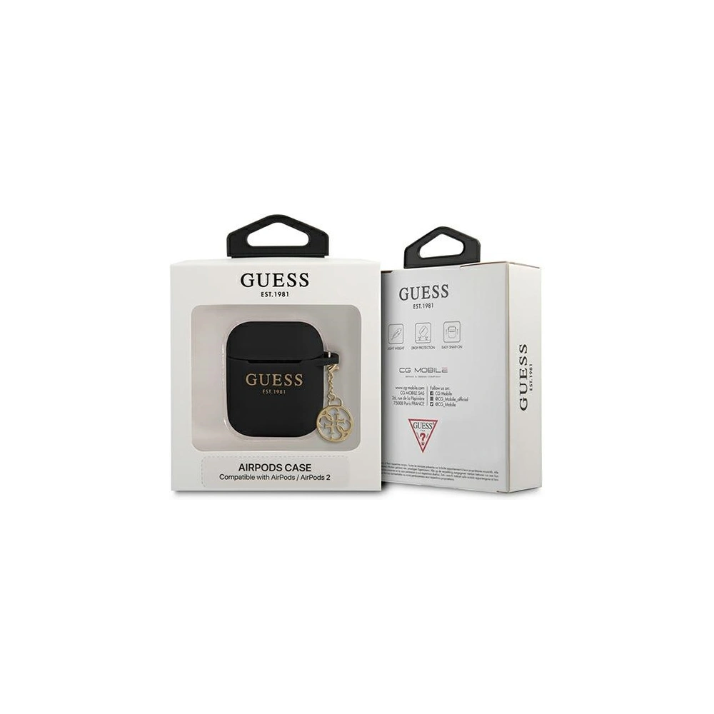 Hurtownia GSM - Etui Guess GUA2LSC4EK Apple AirPods černý/black Silicone Charm 4G Collection - GUE1607BLK - {ean13} - Hurt