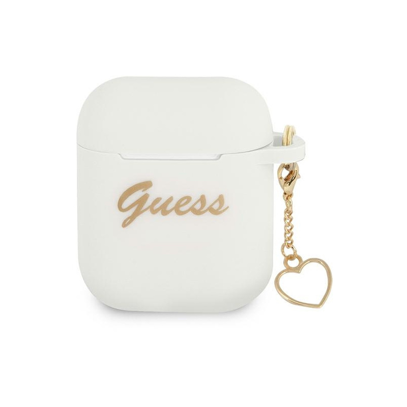 Hurtownia Guess - 3666339039127 - GUE1609WHT - Etui Guess GUA2LSCHSH Apple AirPods biały/white Silicone Charm Heart Collection - B2B homescreen