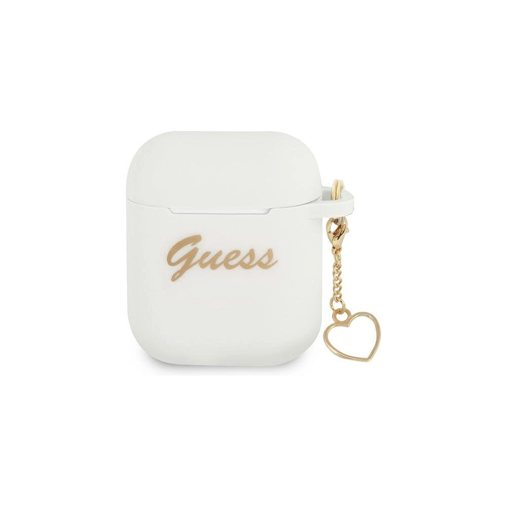 Wholesale Guess GUA2LSCHSH Apple AirPods white Silicone Charm Heart Collection - GUE1609WHT - {ean13} - Hurt