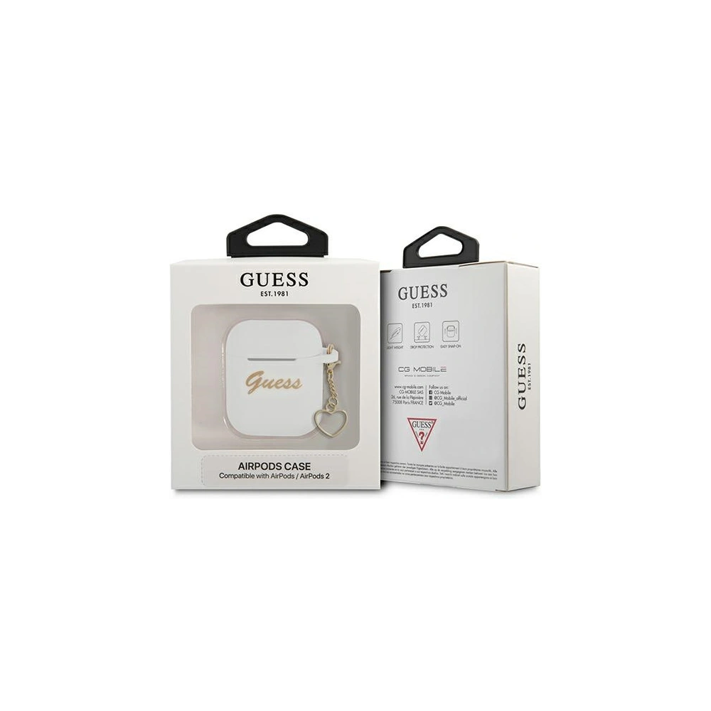 Hurtownia GSM - Etui Guess GUA2LSCHSH Apple AirPods bílý/white Silicone Charm Heart Collection - GUE1609WHT - {ean13} - Hurt