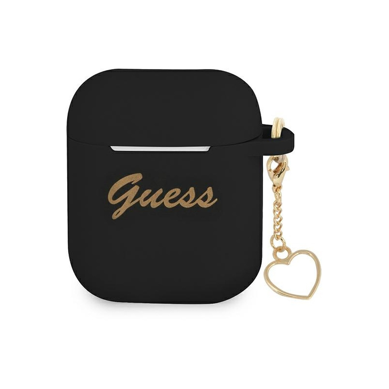 Guess Distributor - 3666339038977 - GUE1610BLK - Guess GUA2LSCHSK Apple AirPods black Silicone Charm Heart Collection - B2B homescreen