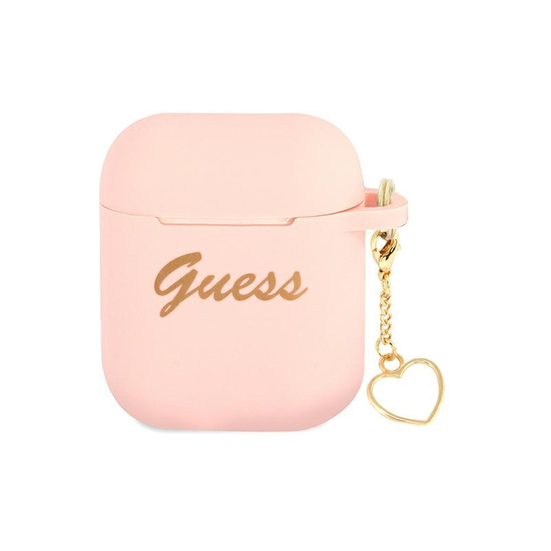 Hurtownia Guess - 3666339039004 - GUE1611PNK - Etui Guess GUA2LSCHSP Apple AirPods różowy/pink Silicone Charm Heart Collection - B2B homescreen