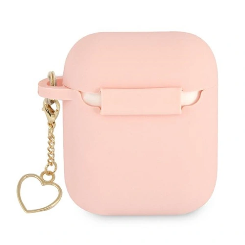 Etui Guess GUA2LSCHSP Apple AirPods różowy/pink Silicone Charm Heart Collection