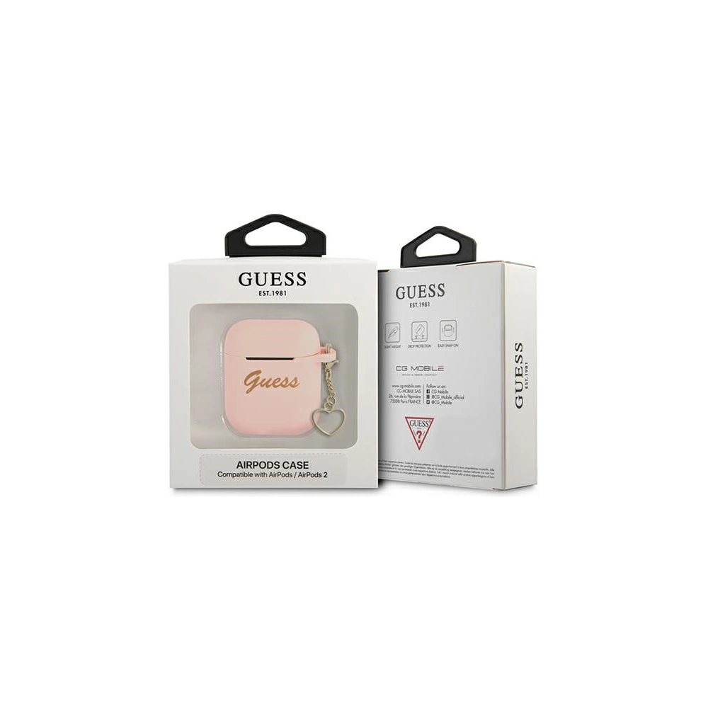 Hurtownia GSM - Etui Guess GUA2LSCHSP Apple AirPods růžový/pink silikonové kouzlo kolekce srdce - GUE1611PNK - {ean13} - Hurt
