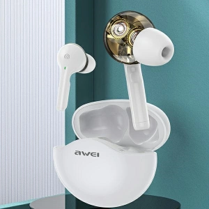 Wholesale AWEI earphones Bluetooth T12 TWS white - AWEI093WHT - {ean13} - Hurt