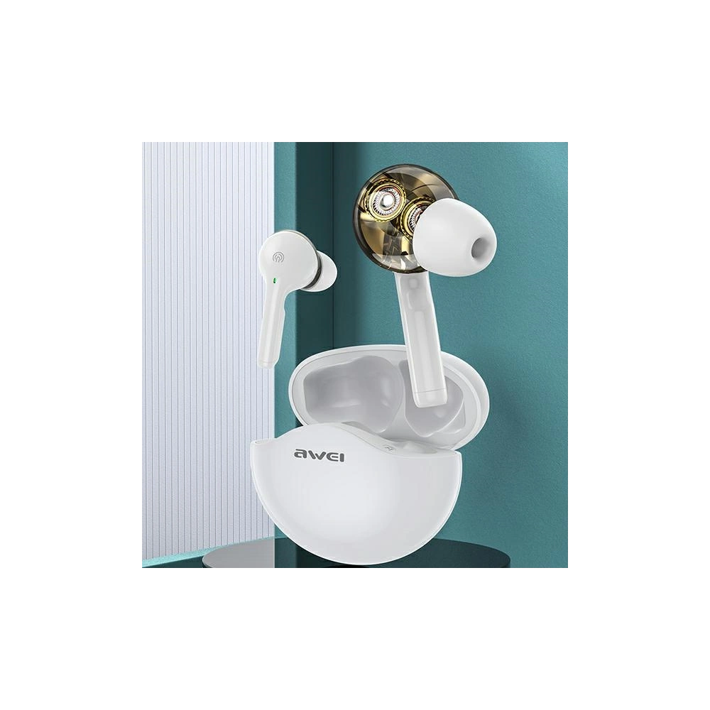 Hurtownia GSM - AWEI sportovní sluchátka Bluetooth T12 TWS bílé/bílé - AWEI093WHT - {ean13} - Hurt