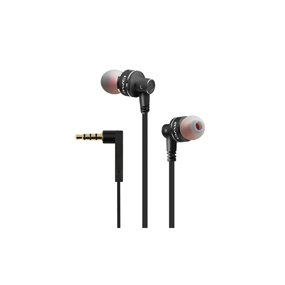 Hurtownia GSM - AWEI sluchátka stereo ES-10TY 3,5mm jack černá/black - AWEI094BLK - {ean13} - Hurt