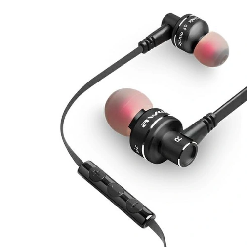 AWEI słuchawki stereo ES-10TY 3,5mm jack czarny/black