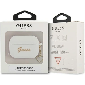 Etui Guess GUAPLSCHSH Apple AirPods Pro biały/white Silicone Charm Heart Collection