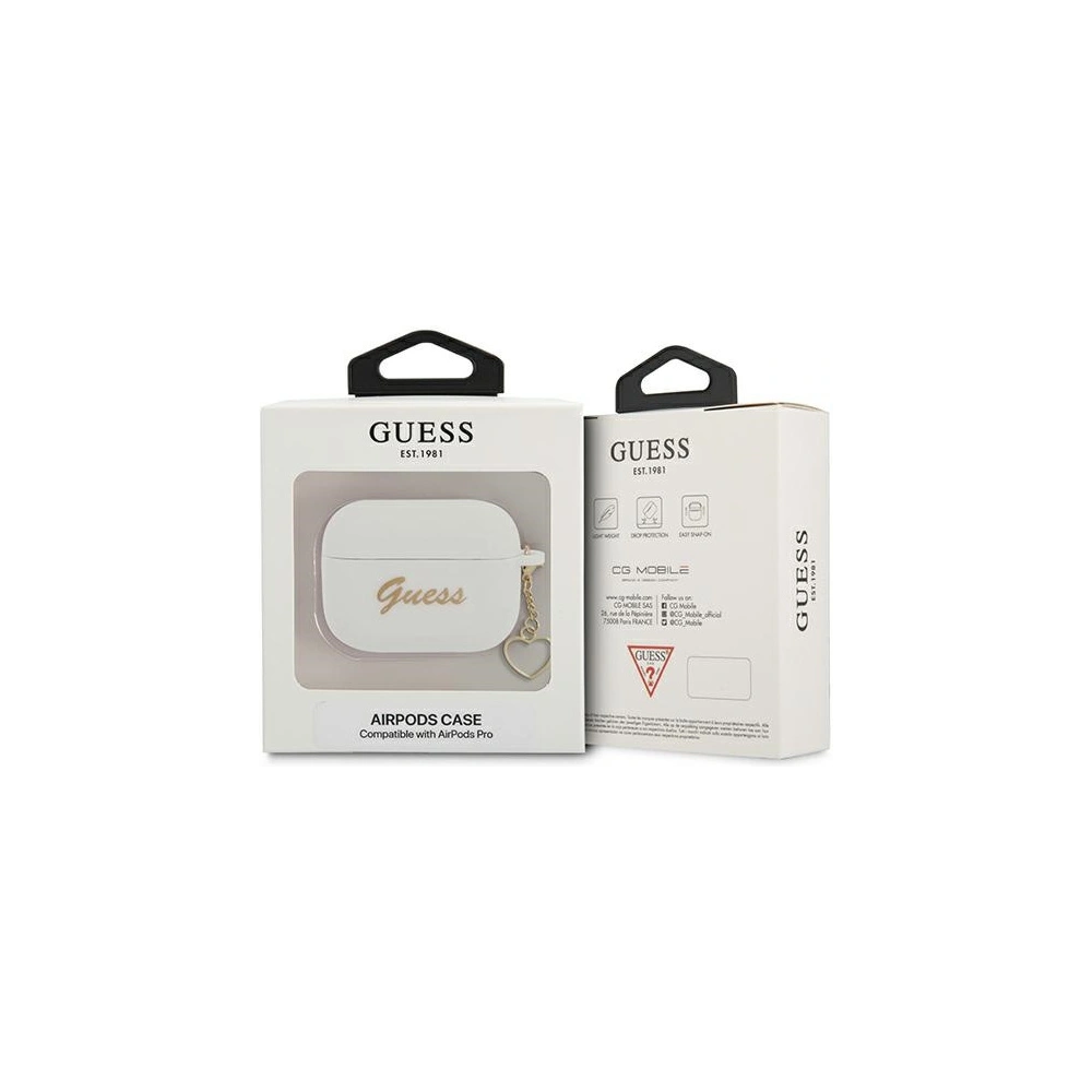 Hurtownia GSM - Etui Guess GUAPLSCHSH Apple AirPods Pro bílý/white Silicone Charm Heart Collection - GUE1613WHT - {ean13} - Hurt