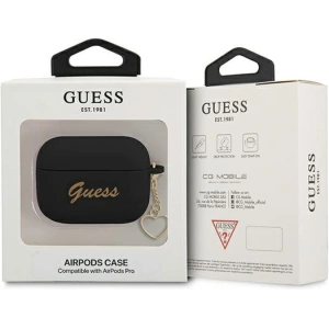 Etui Guess GUAPLSCHSK Apple AirPods Pro czarny/black Silicone Charm Heart Collection