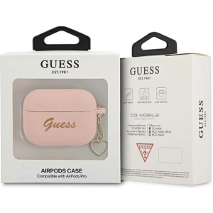 Etui Guess GUAPLSCHSP Apple AirPods Pro różowy/pink Silicone Charm Heart Collection