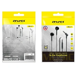 Hurtownia GSM - AWEI sluchátka stereo PC-7 3,5mm jack černá/black - AWEI096BLK - {ean13} - Hurt