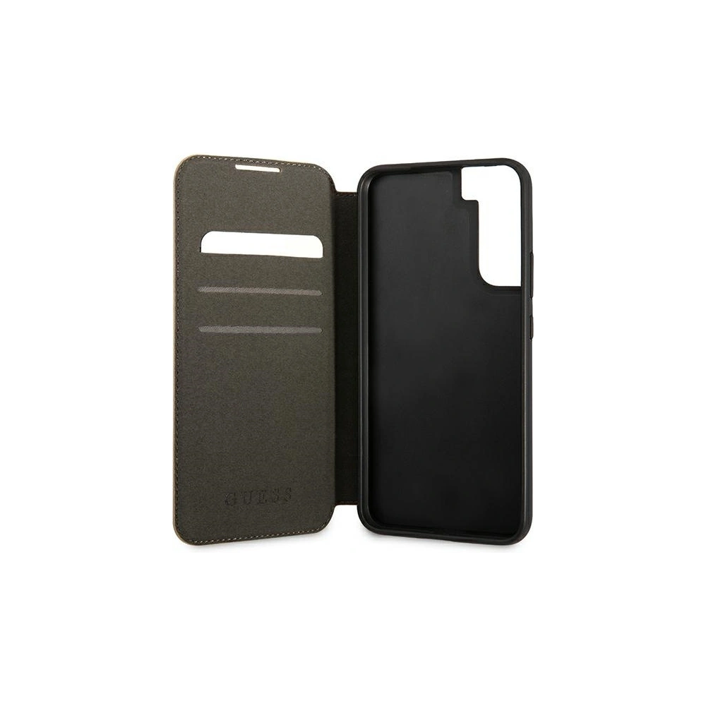 Wholesale Guess GUBKS22MG4GFBR Samsung Galaxy S22+ Plus brown book 4G Metal Gold Logo - GUE1618BR - {ean13} - Hurt