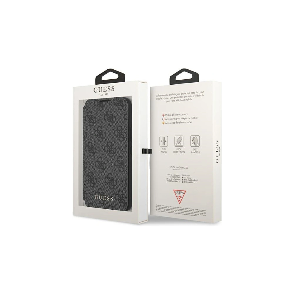Hurtownia GSM - Case Guess GUBKS22MG4GFGR Samsung Galaxy S22+ Plus grau/grey Buch 4G Metall Gold Logo - GUE1619GRY - {ean13} - Hurt