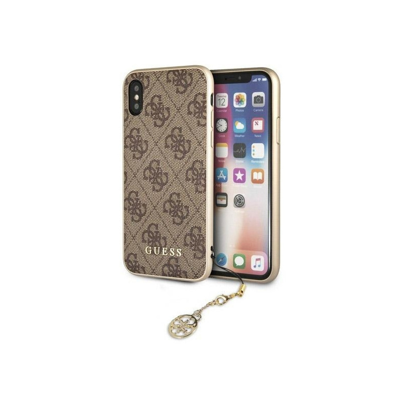 Hurtownia Guess - 3700740434215 - GUE311BR - Etui Guess GUHCPXGF4GBR Apple iPhone X/XS brown/brązowy hard case 4G Charms Collection - B2B homescreen