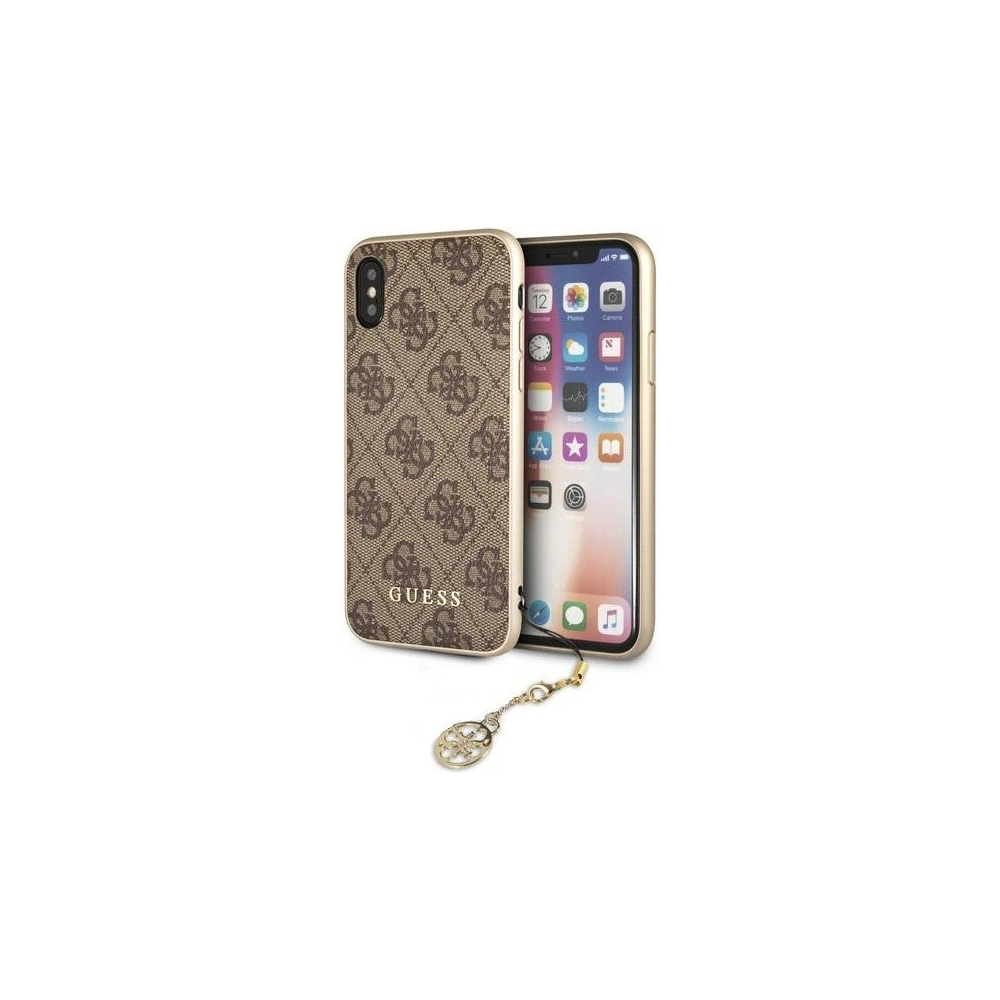 Hurtownia GSM - Etui Guess GUHCPXGF4GBR Apple iPhone X/XS brown/brązowy hard case 4G Charms Collection - GUE311BR - {ean13} - Hurt