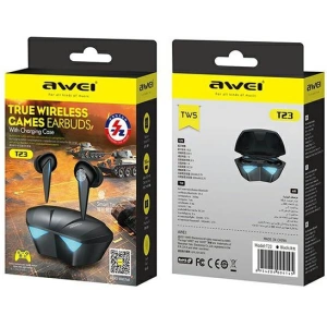 Wholesale AWEI earphones Bluetooth 5.0 T23 TWS + gaming white - AWEI101WHT - {ean13} - Hurt