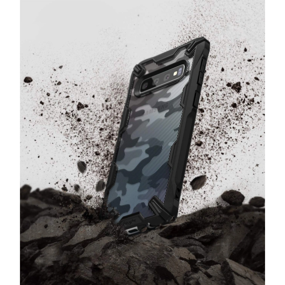 Hurtownia GSM - Etui Ringke Fusion-X Design Samsung Galaxy S10 Camo (Moro) Černé - RGK862MOB - {ean13} - Hurt