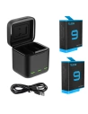 Hurtownia GSM - Nabíječka tříkanálová box Telesin pro GoPro Hero 9 / Hero 10 + 2 baterie (GP-BNC-901) - TLS023 - {ean13} - Hurt
