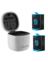 Wholesale Telesin 3-slot waterproof charger Allin box for GoPro Hero 9 / Hero 10 + 2 batteries (GP-BTR-905-GY) - TLS035 - {ean13} - Hurt