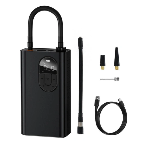 Mini kompresor samochodowy Baseus z akumulatorem 2500mAh (czarny)