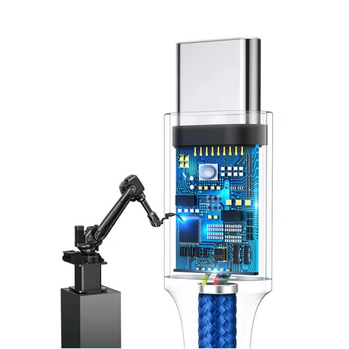  Kabel USB 3w1 Baseus Rapid Series, micro USB / Lightning / USB-C, 20W, 1.2m (niebieski)