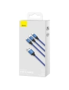 Hurtownia GSM - Kabel USB 3w1 Baseus Rapid Series, micro USB / Lightning / USB-C, 20W, 1.2m (modrý) - BSU3098BLU - {ean13} - Hurt