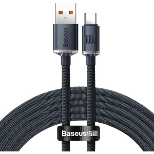 Kabel USB do USB-C Baseus Crystal, 100W, 1.2m (czarny)