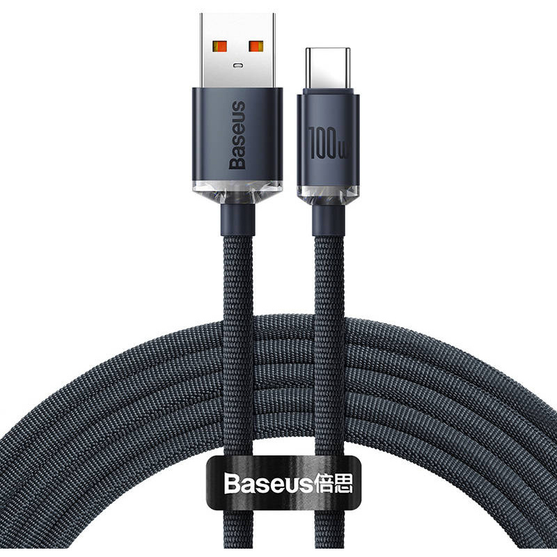 Hurtownia Baseus - 6932172602833 - BSU3102BLK - Kabel USB do USB-C Baseus Crystal, 100W, 2m (czarny) - B2B homescreen