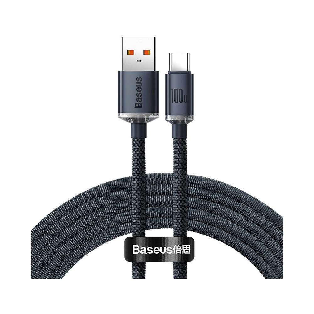 Hurtownia GSM - Kabel USB-A / USB-C Baseus Crystal, 100W, 2m (czarny) - BSU3102BLK - {ean13} - Hurt