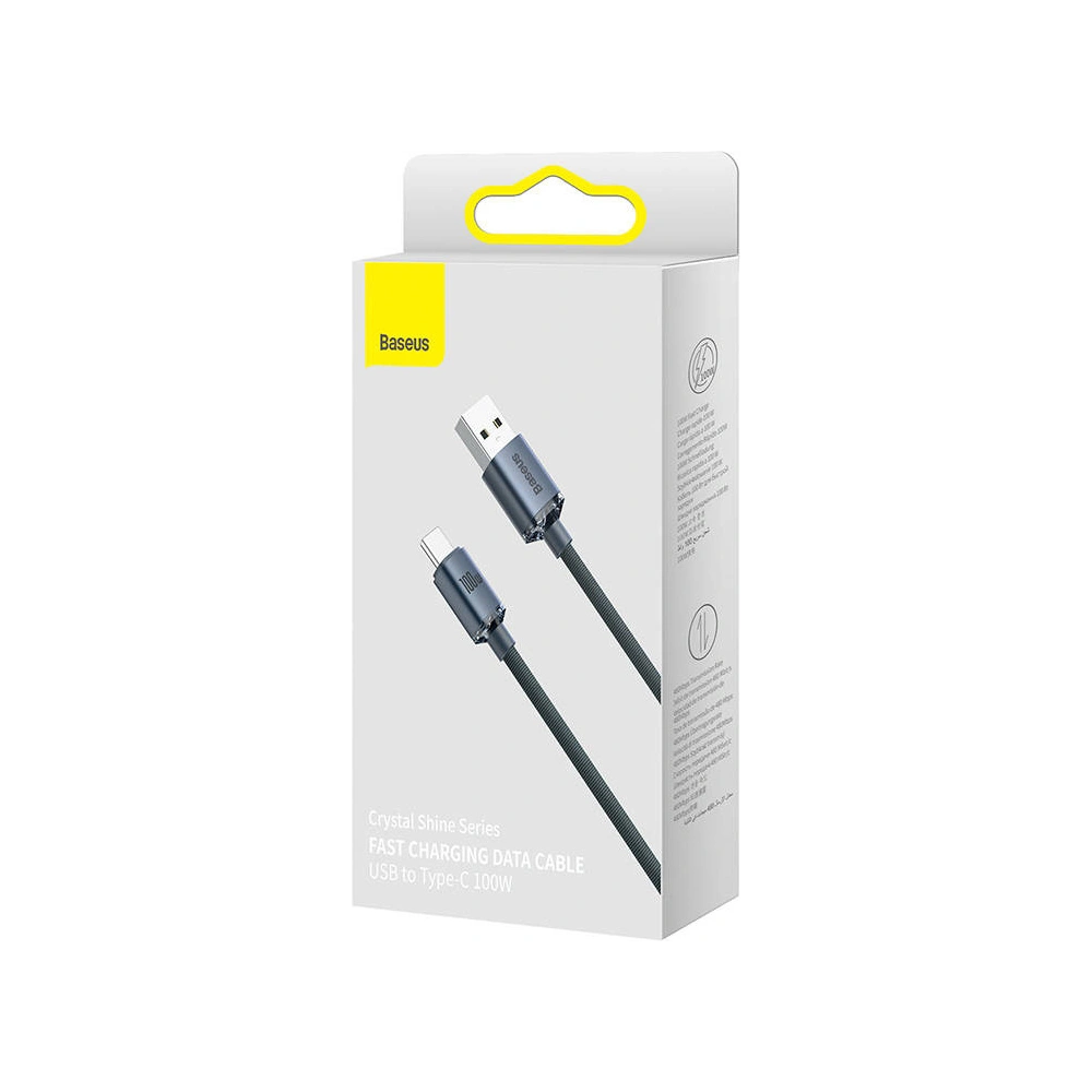 Hurtownia GSM - Kabel USB-A / USB-C Baseus Crystal, 100W, 2m (czarny) - BSU3102BLK - {ean13} - Hurt