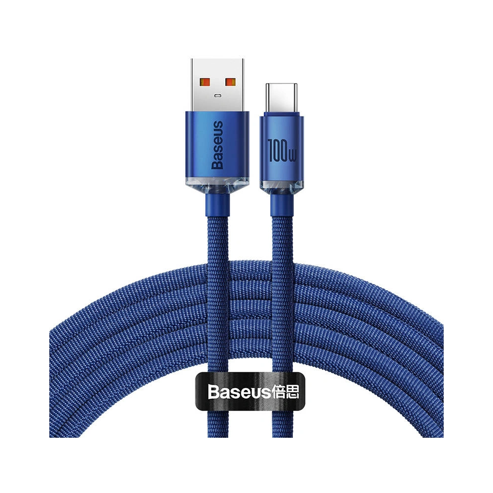 Hurtownia GSM - Kabel USB do USB-C Baseus Crystal, 100W, 2m (niebieski) - BSU3103BLU - {ean13} - Hurt
