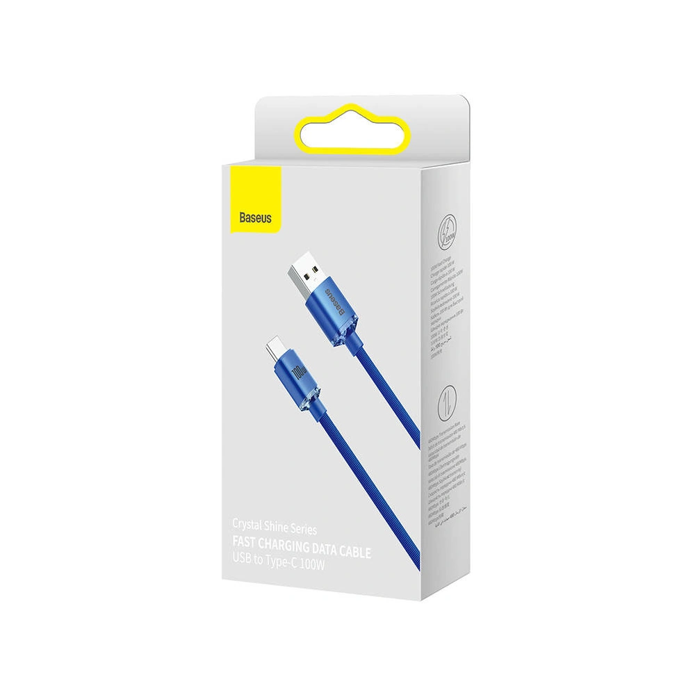 Hurtownia GSM - Kabel USB do USB-C Baseus Crystal, 100W, 2m (niebieski) - BSU3103BLU - {ean13} - Hurt