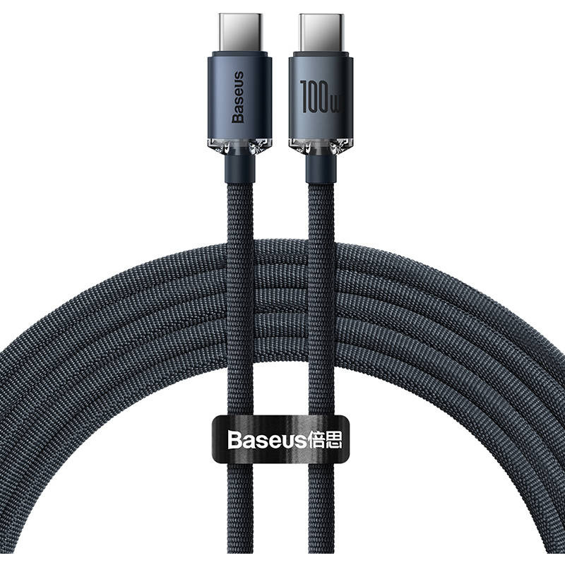 Hurtownia Baseus - 6932172602864 - BSU3105BLK - Kabel USB-C do USB-C Baseus Crystal, 100W, 1.2m (czarny) - B2B homescreen