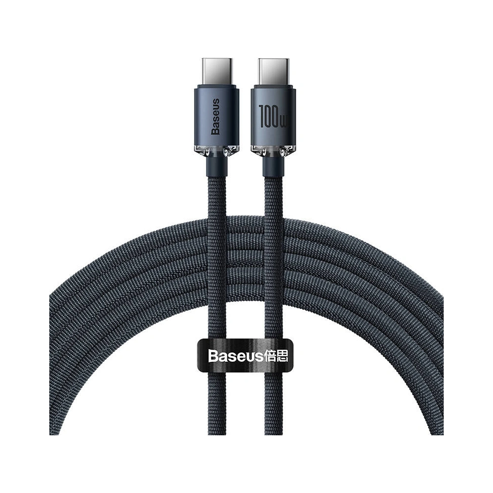 Hurtownia GSM - Kabel USB-C do USB-C Baseus Crystal, 100W, 1.2m (černý) - BSU3105BLK - {ean13} - Hurt