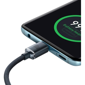 Kabel USB-C do USB-C Baseus Crystal, 100W, 1.2m (czarny)