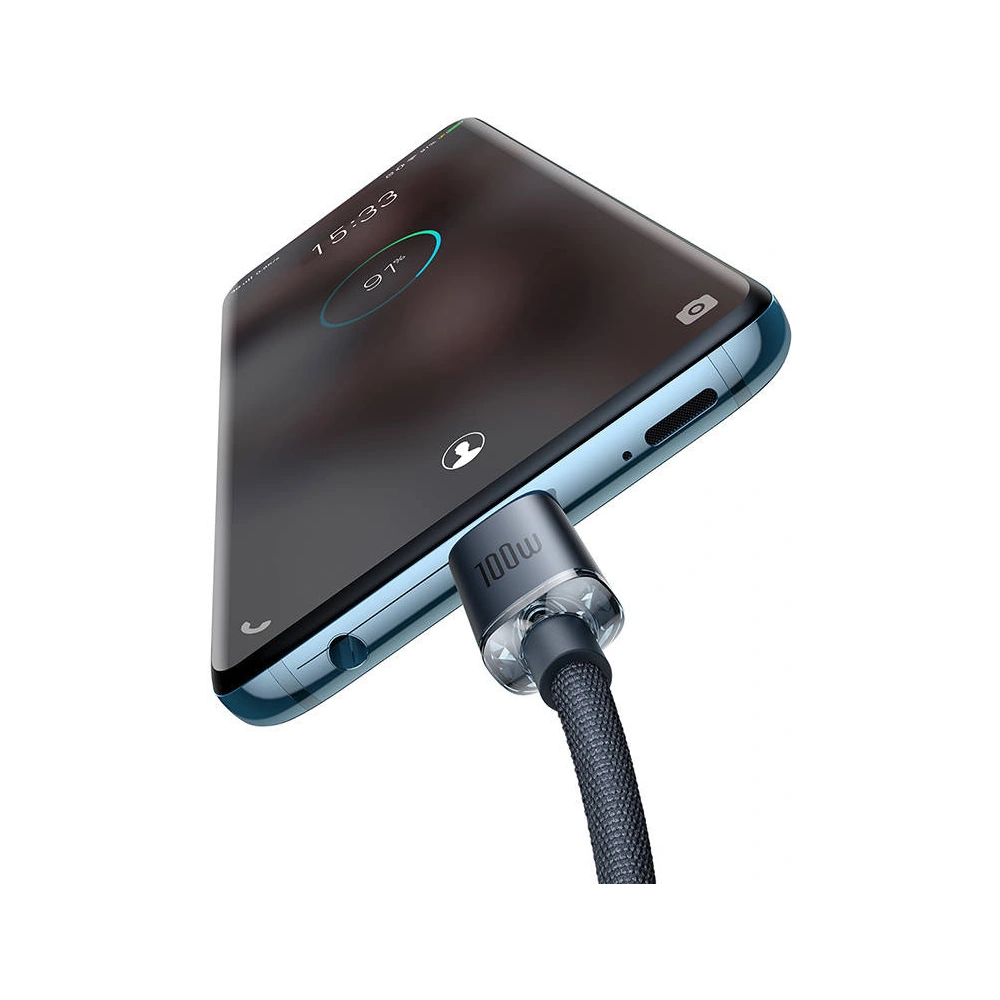 Hurtownia GSM - Kabel USB-C do USB-C Baseus Crystal, 100W, 1.2m (černý) - BSU3105BLK - {ean13} - Hurt