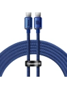 Kabel USB-C do USB-C Baseus Crystal, 100W, 1.2m (modrý)