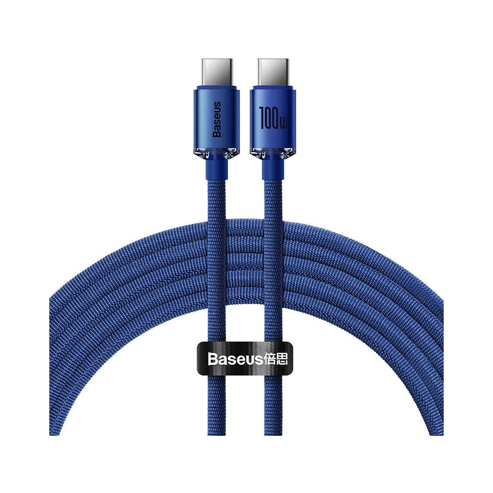 Hurtownia GSM - Kabel USB-C do USB-C Baseus Crystal, 100W, 1.2m (modrý) - BSU3106BLU - {ean13} - Hurt