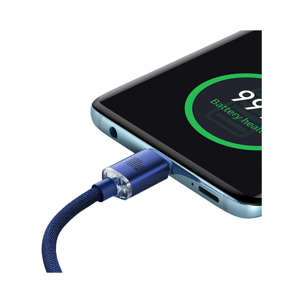 Hurtownia GSM - Kabel USB-C do USB-C Baseus Crystal, 100W, 1.2m (modrý) - BSU3106BLU - {ean13} - Hurt