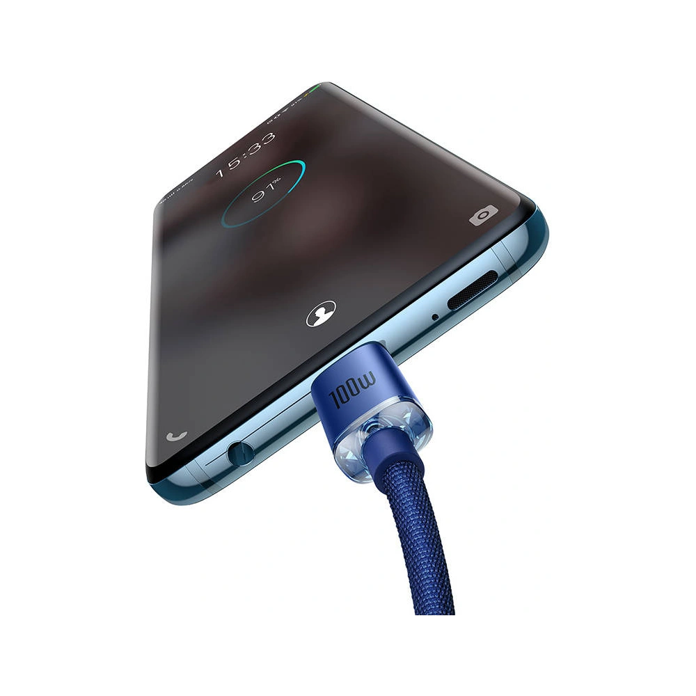 Hurtownia GSM - Kabel USB-C do USB-C Baseus Crystal, 100W, 1.2m (modrý) - BSU3106BLU - {ean13} - Hurt