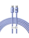 Kabel USB-C do USB-C Baseus Crystal,100W, 1.2m (fialový)