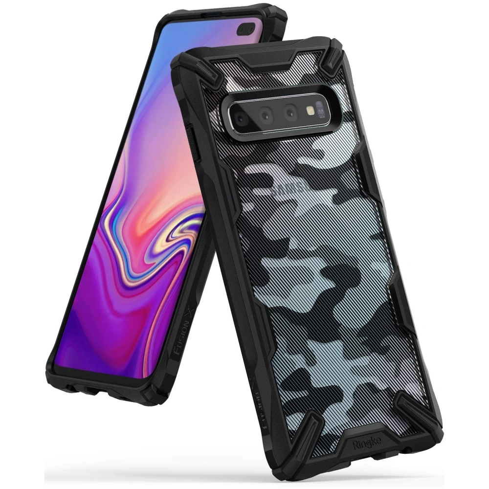Hurtownia GSM - Etui Ringke Fusion-X Design Samsung Galaxy S10 Plus Camo (Moro) černé - RGK864MOB - {ean13} - Hurt