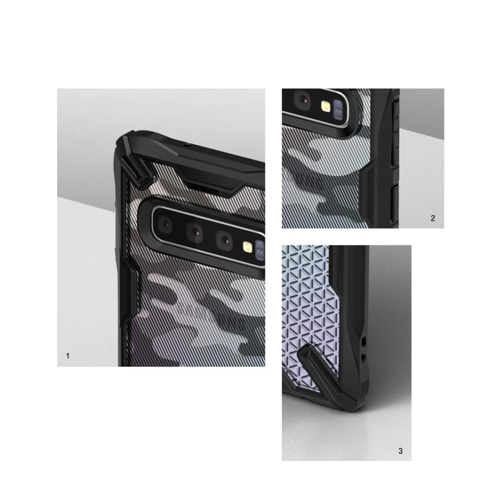 Hurtownia GSM - Etui Ringke Fusion-X Design Samsung Galaxy S10 Plus Camo (Moro) černé - RGK864MOB - {ean13} - Hurt