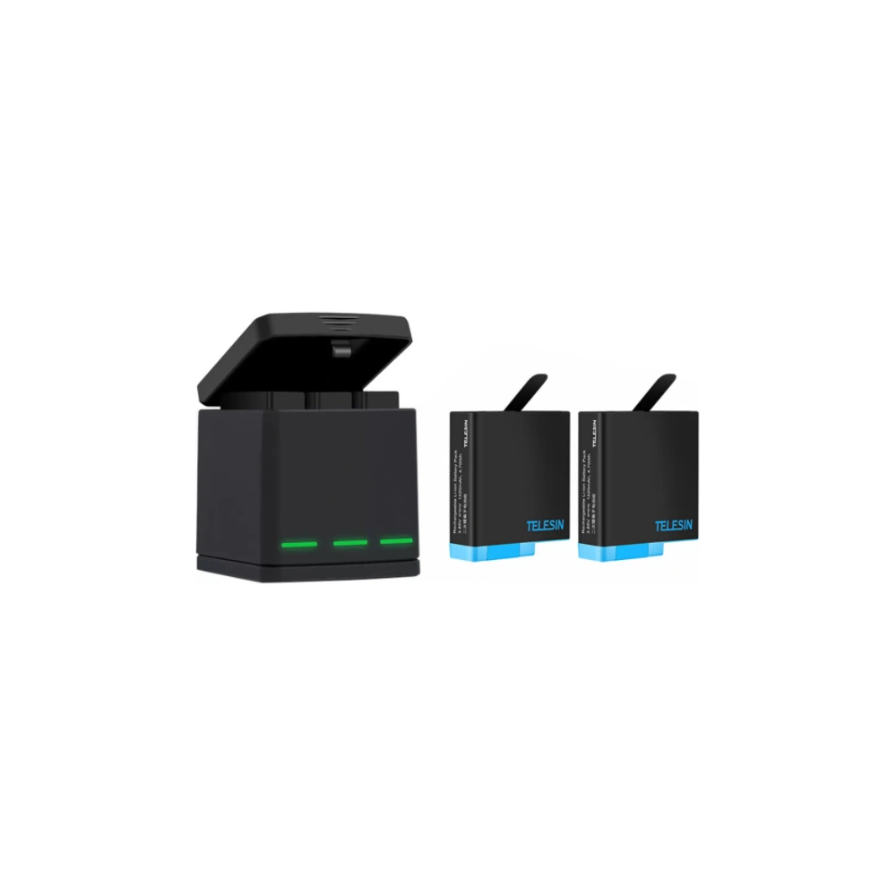 Nabíječka tříkanálová box Telesin pro GoPro Hero 8 + 2 baterie (GP-BNC-801)