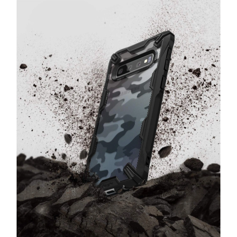 Hurtownia GSM - Etui Ringke Fusion-X Design Samsung Galaxy S10 Plus Camo (Moro) černé - RGK864MOB - {ean13} - Hurt